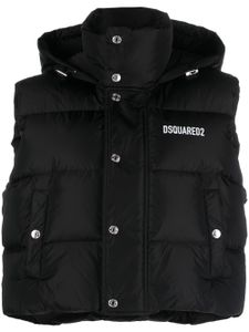 DSQUARED2 gilet crop à logo imprimé - Noir