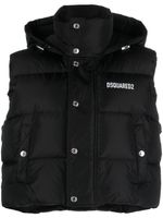 DSQUARED2 gilet crop à logo imprimé - Noir