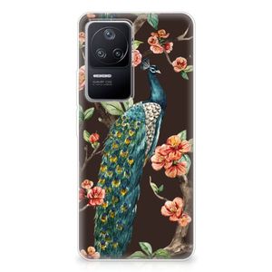 Xiaomi Poco F4 TPU Hoesje Pauw met Bloemen