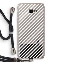 Strepen zwart-wit: Samsung Galaxy J4 Plus Transparant Hoesje met koord Strepen zwart-wit: Samsung Galaxy J4 Plus Transparant Hoesje met koord