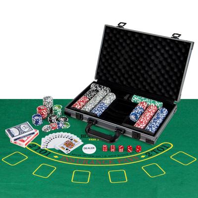 Set Texas Hold'em Pokerchips 400 Casino Pokerchips 2 Decks Kaarten Dealerchip 5 Dobbelstenen Vilten Mat Aluminium Koffer voor Familieavonden