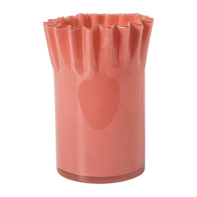 Vaas geribbeld - rood - ø15x19.5 cm Vaas geribbeld - rood - ø15x19.5 cm