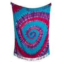 Katoenen Sarong Spiraal Blauw/Roze/Paars (140 x 112 cm)