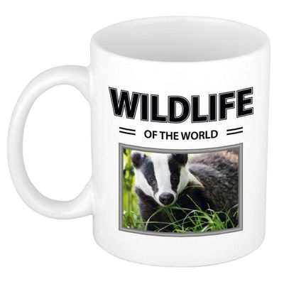 Foto mok Das mok / beker - wildlife of the world cadeau Dassen liefhebber
