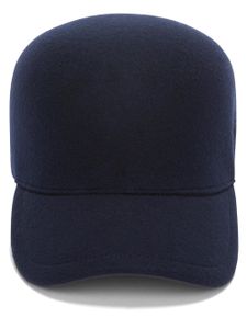 Jil Sander casquette en laine à logo brodé - Bleu