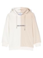 TRUSSARDI JUNIOR hoodie en coton à logo imprimé - Blanc - thumbnail