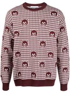 Moschino pull en laine à imprimé ourson - Rouge