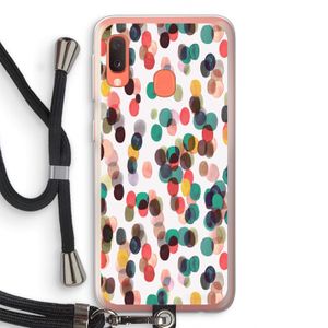 Tropical Dots: Samsung Galaxy A20e Transparant Hoesje met koord