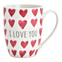 Koffiemokken MR Lover Lover - 1x stuks - Keramiek - wit/rood - 300 ml - 8 x 11 cm