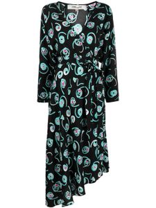 DVF Diane von Furstenberg robe Eloise à coupe mi-longue - Noir