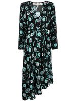 DVF Diane von Furstenberg Eloise faux-wrap midi dress - Noir