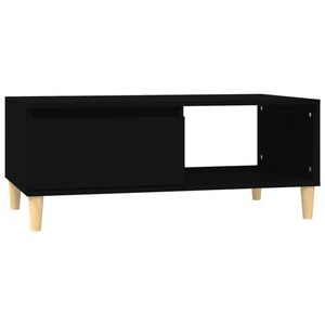 The Living Store Salontafel Scandinavisch - Bewerkt hout - 90x50x36.5 cm - Zwart