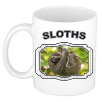 Dieren luiaard beker - sloths/ luiaards mok wit 300 ml