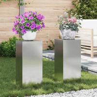 VidaXL Plantenstandaard 2 pcs zilver 24 x 24 x 55 cm