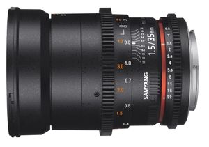 Samyang 35mm T1.5 VDSLR AS UMC II SLR Groothoeklens Zwart