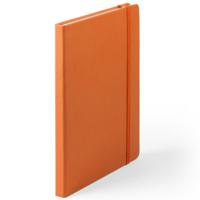 Luxe schriften/notitieboekje met elastiek - A5 - oranje - 100x blanco paginas - opschrijfboekjes - thumbnail