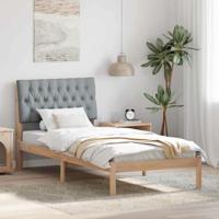Bedframe met Gevoerd Hoofdgedeelte Bruin 90 x 200 cm