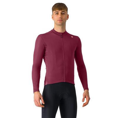 Castelli Espresso thermal jersey lange mouw deep bordeaux heren