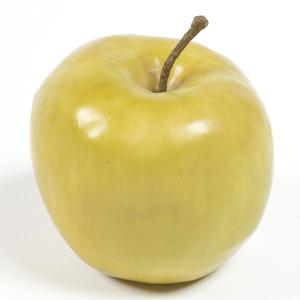 Kunstfruit - appel - verzwaard - groen - 7.5 cm - kunststof decoratie