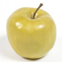 Kunstfruit - appel - verzwaard - groen - 7.5 cm - kunststof decoratie - thumbnail