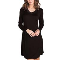 Lady Avenue Silk Jersey Nightgown With Long Sleeve