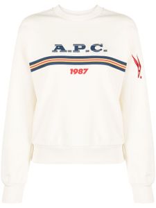 A.P.C. sweat en coton à logo imprimé - Blanc