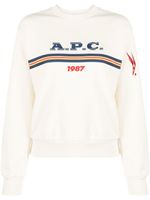 A.P.C. sweat en coton à logo imprimé - Blanc