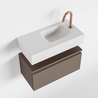 Toiletmeubel Mondiaz Andor | 60 cm | Meubelkleur Smoke | Lex vrijhangend wastafel Talc Rechts | 1 kraangat