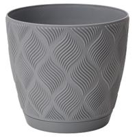 Form Plastic Plantenpot/bloempot New Age - kunststof - platina grijs - D17 x H15 cm   -