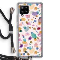 Terrazzo Memphis Pink: Samsung Galaxy A42 5G Transparant Hoesje met koord