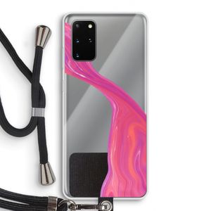 Paarse stroom: Samsung Galaxy S20 Plus Transparant Hoesje met koord