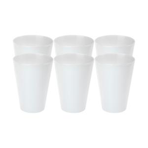 Drinkbekers - 6x - wit - kunststof - 430 ml - herbruikbaar