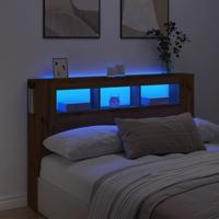 Hoofdeinde met LED 160x18,5x103,5 cm hout artisanaal eikenkleur