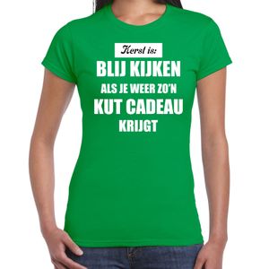 Groen fout kerstshirt / t-shirt Kerst is blij kijken / kut cadeau outfit dames