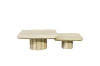 Salontafel Denizly Grey Faux travertine (Set van 2)