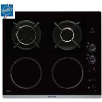 BRANDT BPI6413BM - Combi-inductie / gaskookplaat - 4 zones - B 51 x D 58 cm - Glascoating - Zwart
