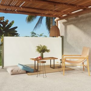 VidaXL Tuinscherm uittrekbaar 140x300 cm crème