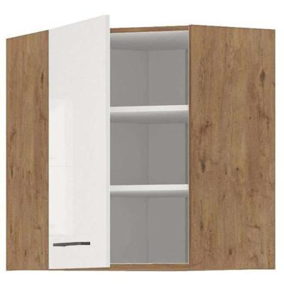 ROCK - Hoekkast - Lancelot eiken en glanzend witte melamine - 58 x 58 cm