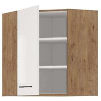ROCK - Hoekkast - Lancelot eiken en glanzend witte melamine - 58 x 58 cm