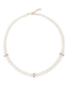 Pascale Monvoisin collier en or 9ct pavée de diamants à perles - Blanc