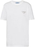 Prada t-shirt à logo orné de cristaux - Blanc