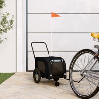 Hondenfietstrailer oxford stof en ijzer zwart