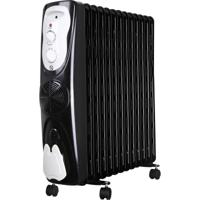 Zwarte Oliegevulde Radiator met 3 Warmtestanden - 2800 Watt
