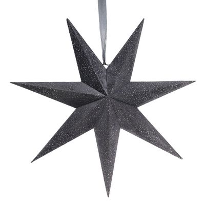 Papieren Kerstster Velvet Glitter 60 cm - Donkergrijs - Buitengewoon de boet