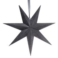 Papieren Kerstster Velvet Glitter 60 cm - Donkergrijs - Buitengewoon de boet