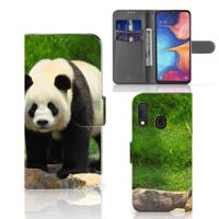 Samsung Galaxy A20e | Telefoonhoesje | Met pasjeshouder | Panda
