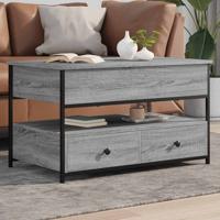 Salontafel 85x50x50 cm bewerkt hout en metaal grijs sonoma