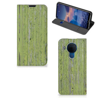 Nokia 5.4 Book Wallet Case Green Wood - thumbnail