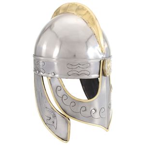 VidaXL Beowulfhelm replica larp staal zilverkleurig
