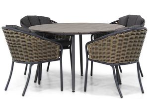 Santika Tika/Matale 125 cm rond dining tuinset 5-delig